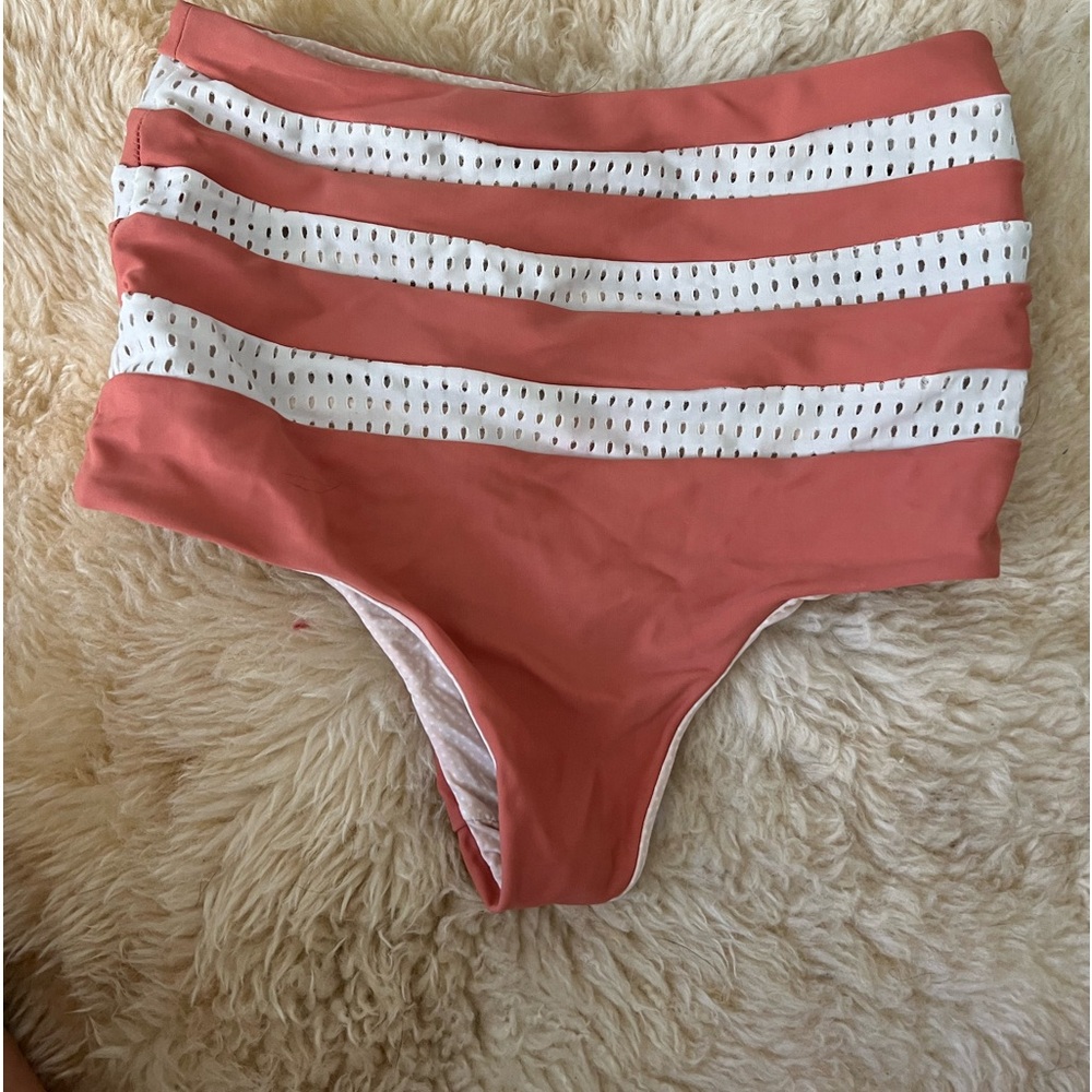 Acacia high waisted swim bottoms.
